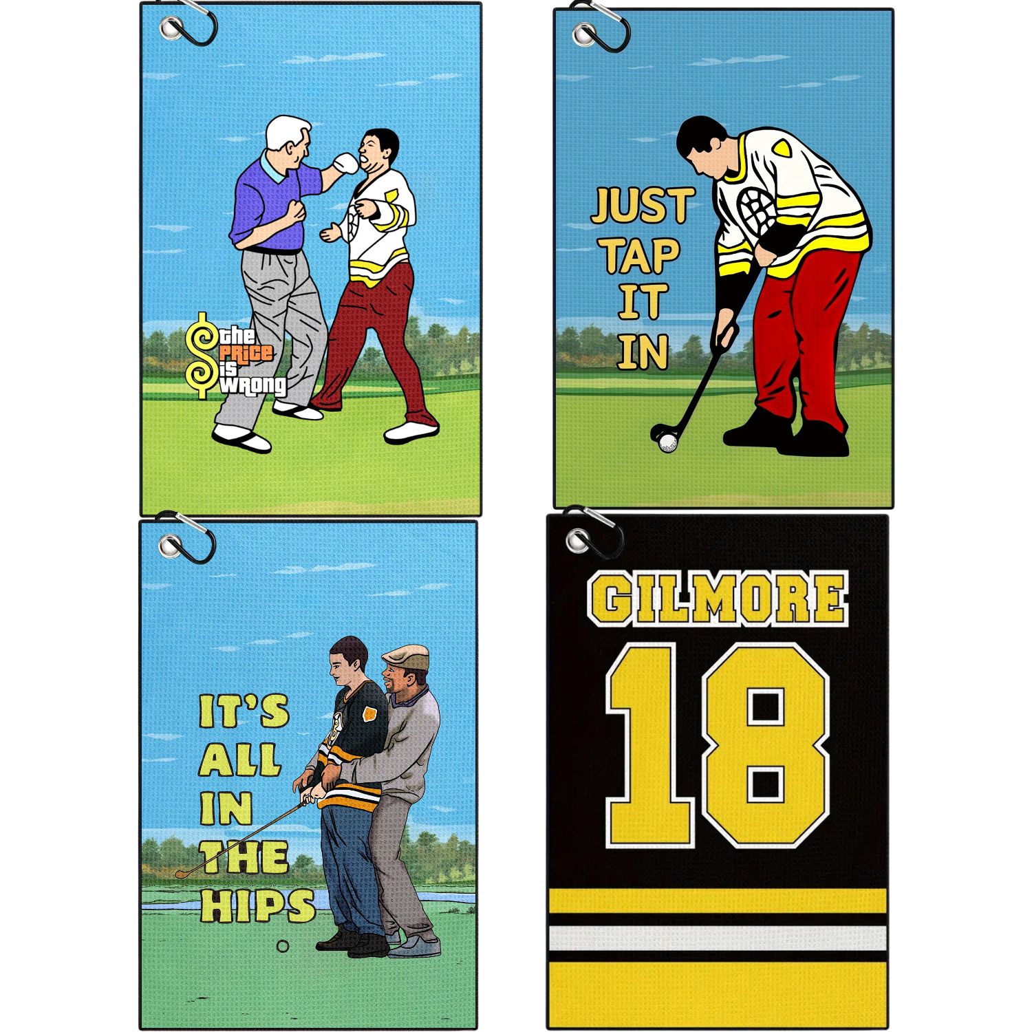 Golf Towel Waffle - ハッピーギルモアデザイン マイクロファイバープレミアムゴルフタオル、ゴルフバッグ用ゴルフタオル、男性ゴルファーのお父さん、おじいちゃん向けのゴルフアクセサリー