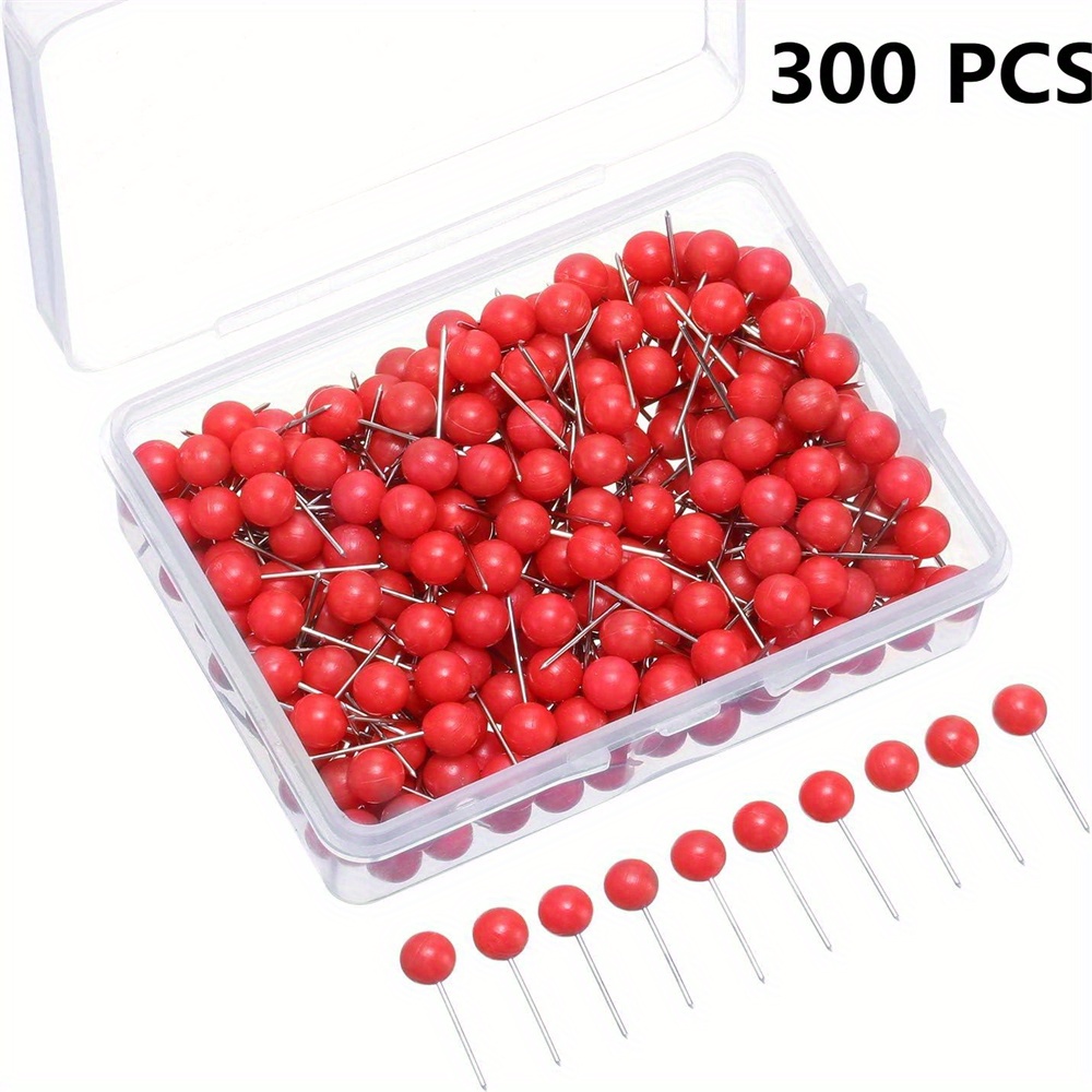 Ball Marker Set - 300個入りピンコルクボードマーカーセット、オフィス用ボールプッシュピン、小型マップ固定用タック、簡単ピン留め用
