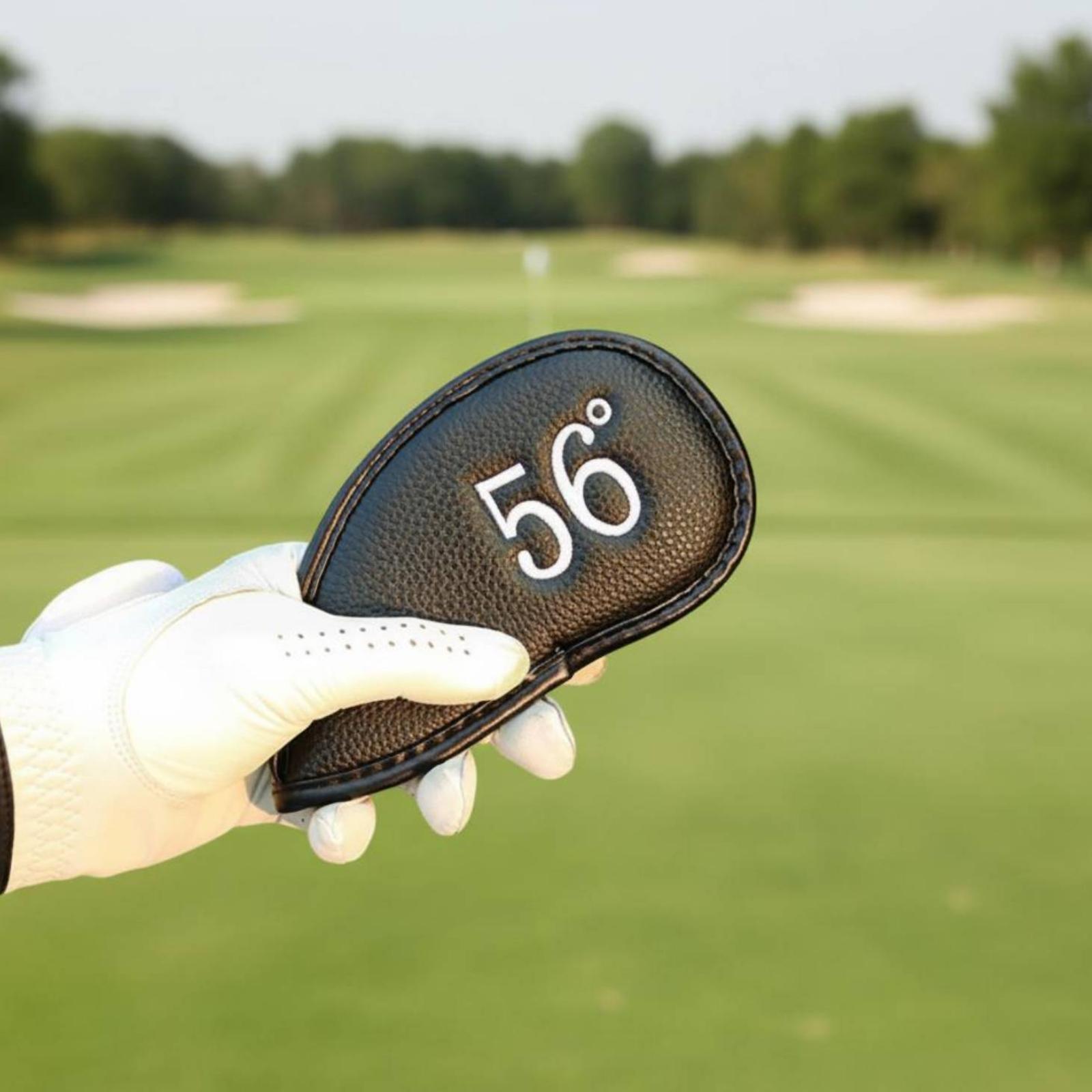 Golf Equipment Manager - ゴルフクラブヘッドカバー 数字刻印入りPUレザー アイアンカバーキット スポーツバッグ管理用ゴルフ用品プロテクター