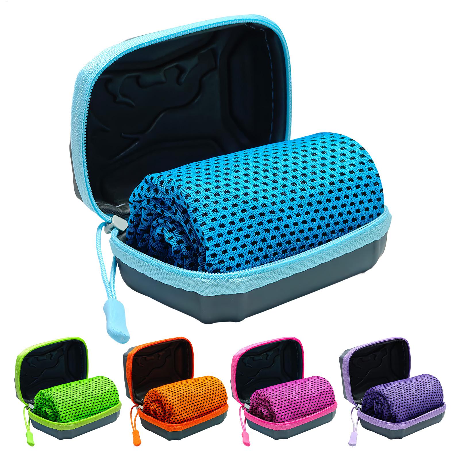 Golf Towel Waffle - 冷却タオル 12x31インチ 速乾性 スポーツアイスネックラップ 収納ボックス付き 夏用