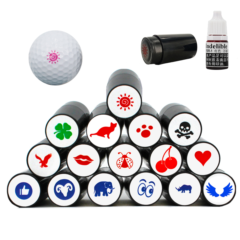 Ball Marker Set - ポータブルゴルフボールスタンパーマーカーさまざまなスタイルの印象シール速乾性長期的なプラスチックギフトとしてゴルフアクセサリー