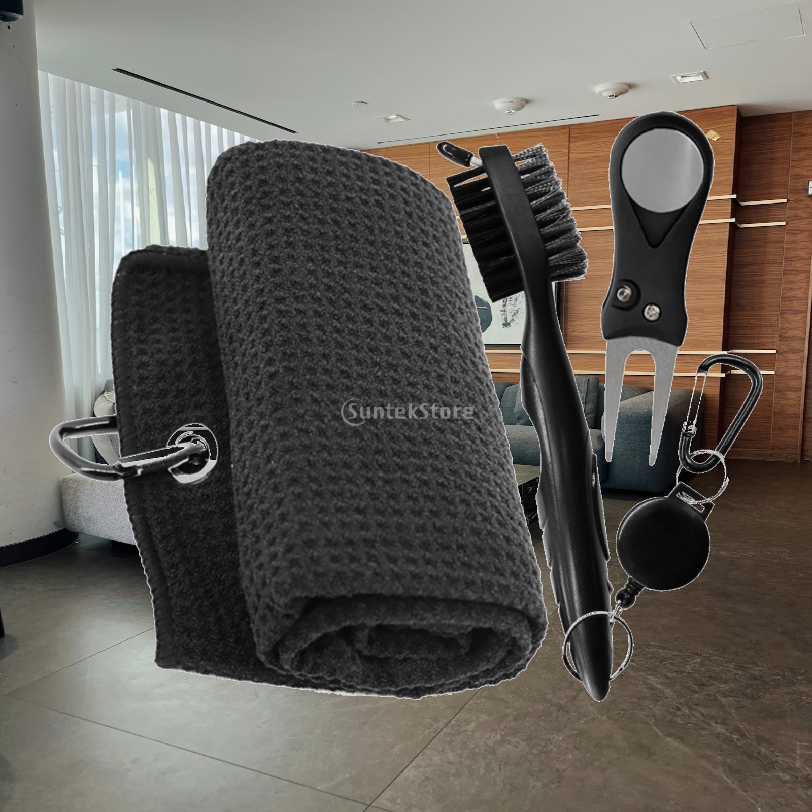 ゴルフクラブクリーニングブラシ、クリップ付きポータブルゴルフ - Golf Towel Waffle のレビューと価格