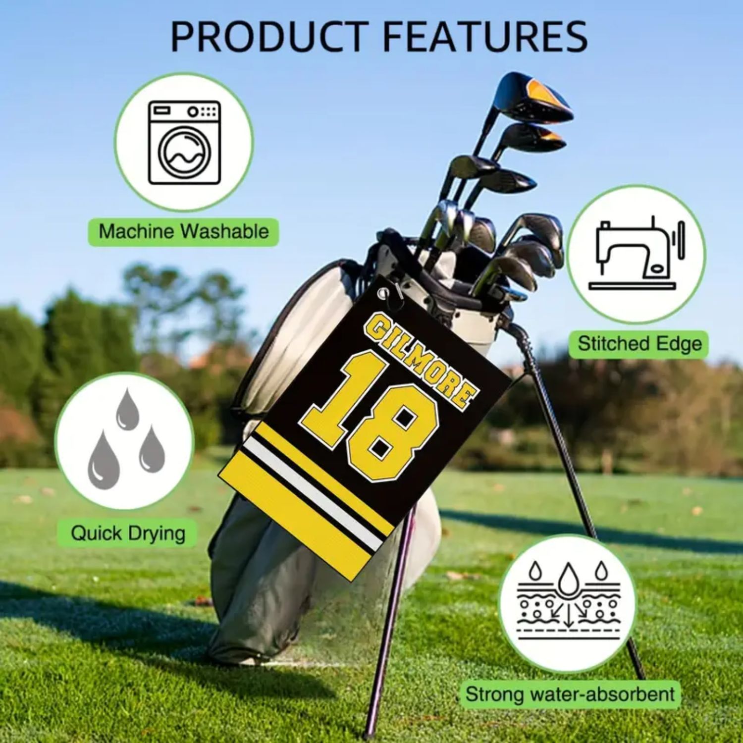 ハッピーギルモアデザイン マイクロファイバープレミアムゴルフ - Golf Towel Waffle のレビューと価格