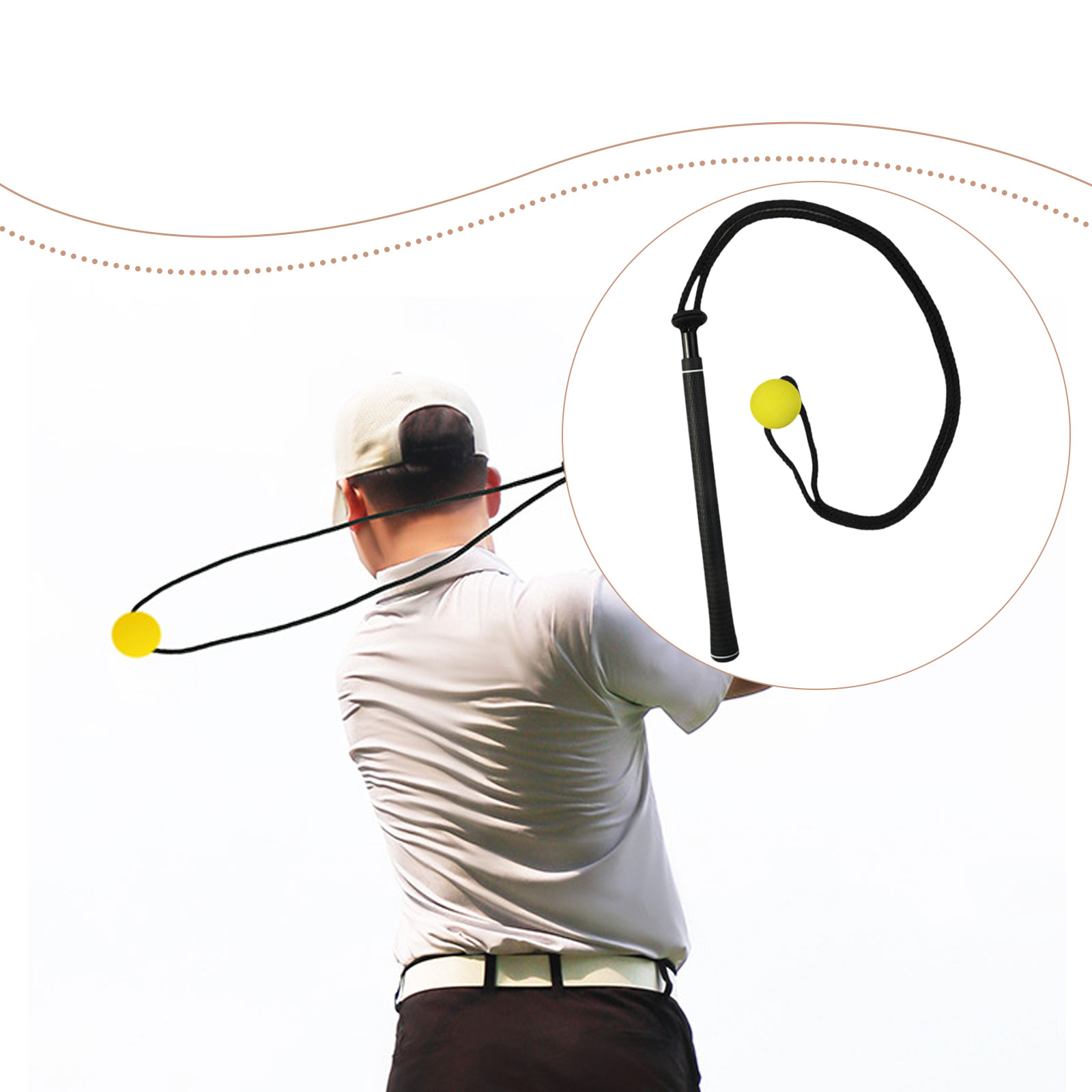 ゴルフスイングトレーナー エラスティックロープ 練習補助具  - Golf Equipment For Beginners のレビューと価格