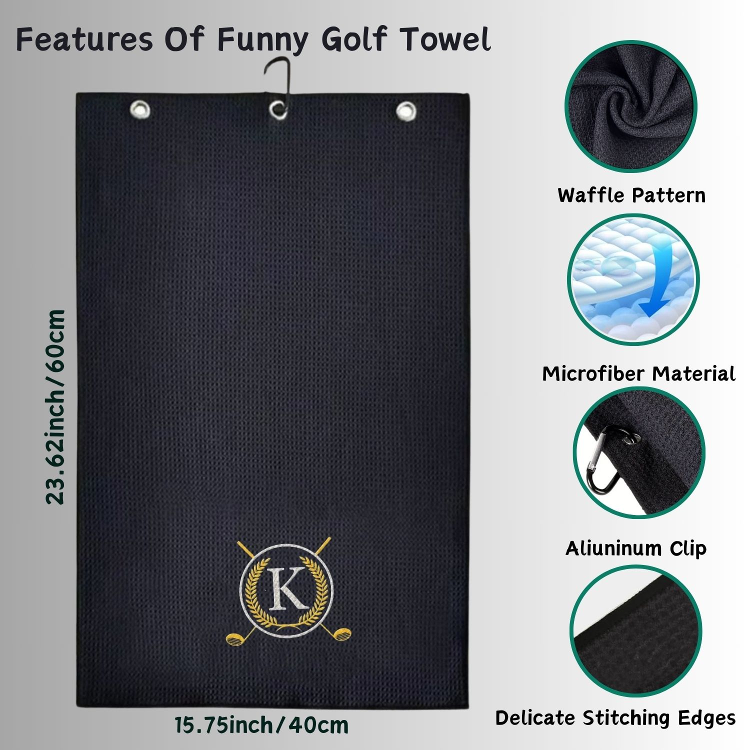 マイクロファイバープレミアムゴルフタオル、男性と女性のための - Golf Towel Waffle のレビューと価格