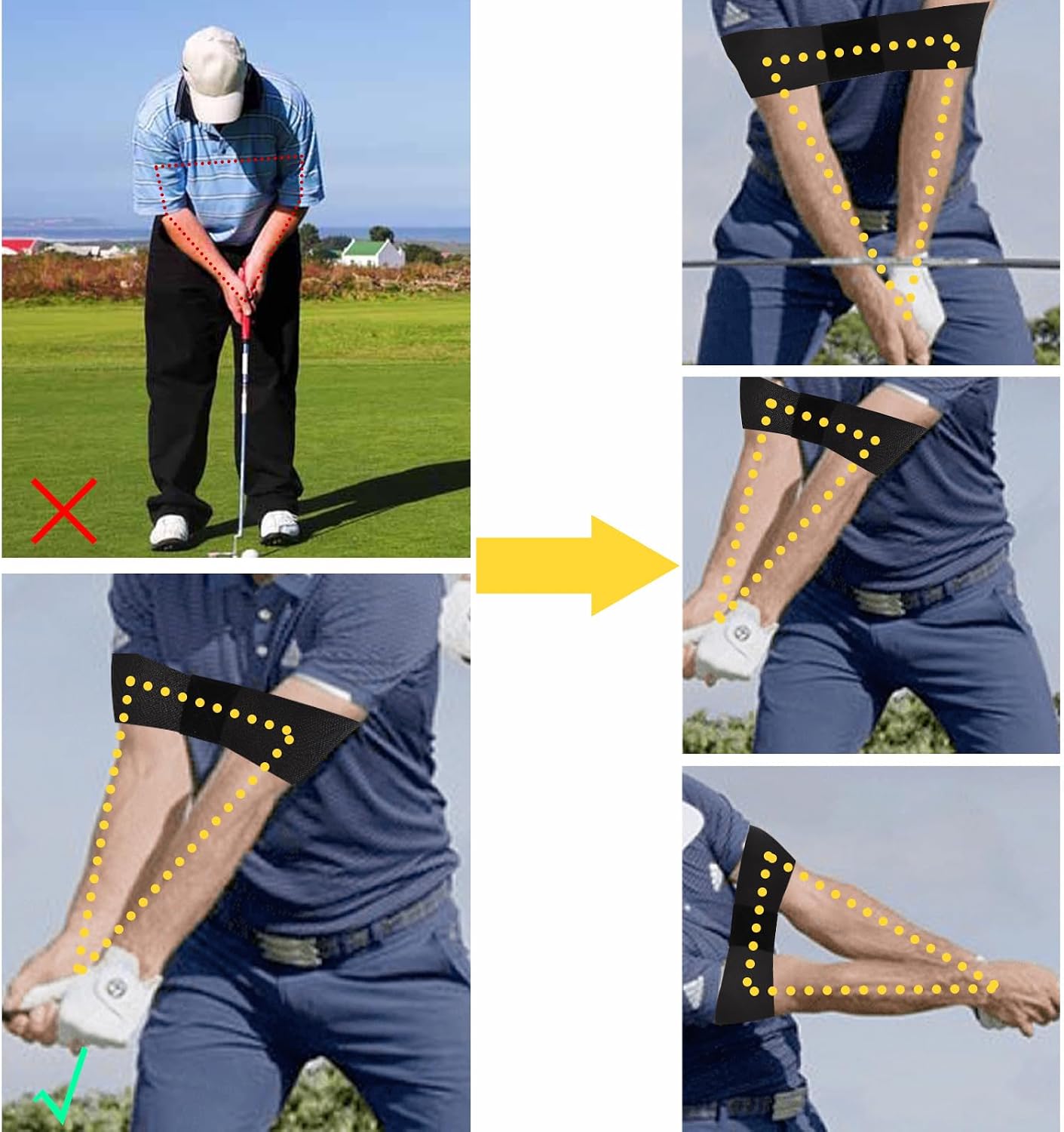 ゴルフスイング用弾性テンションバンド、初心者向け姿勢矯正トレ - Golf Equipment For Beginners のレビューと価格