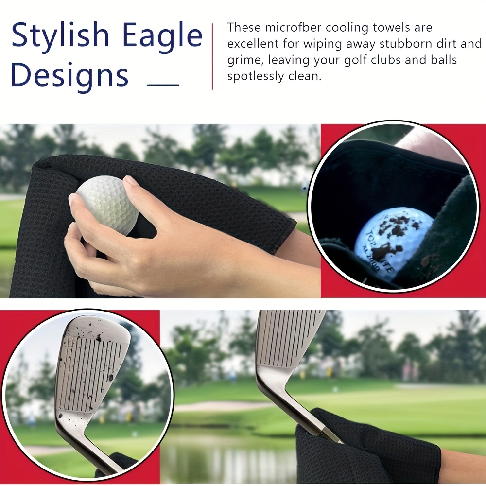 クリップ付きプレミアムゴルフタオル - ゴルファー、男性、女 - Golf Towel Waffle のレビューと価格