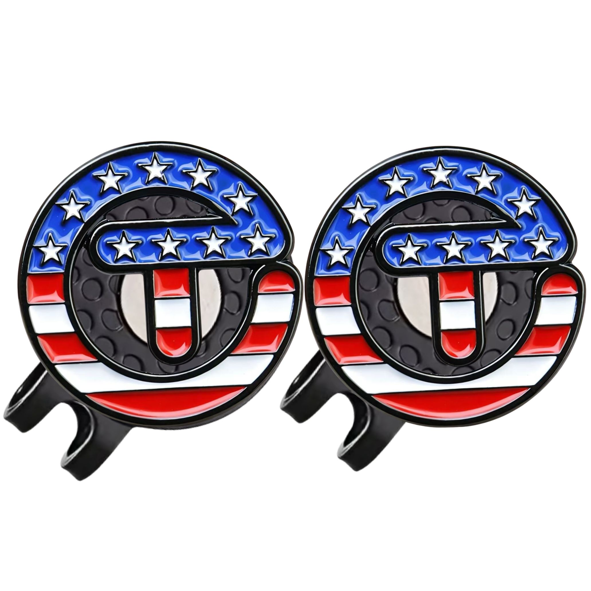 アメリカ国旗風星条旗ゴルフボールマーカー、マグネット式ハット - Ball Marker Set のレビューと価格