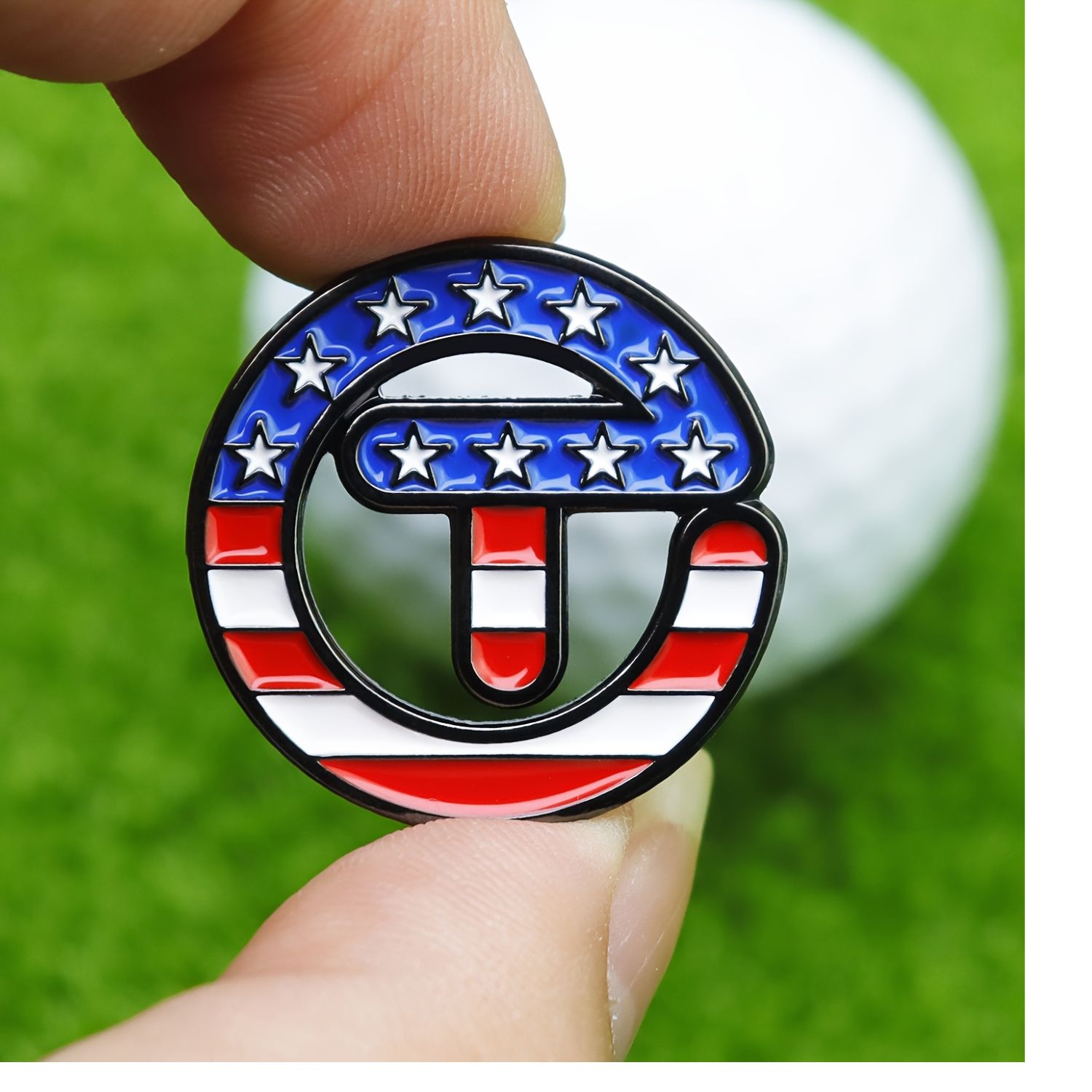 アメリカ国旗風星条旗ゴルフボールマーカー、マグネット式ハット - Ball Marker Set のレビューと価格