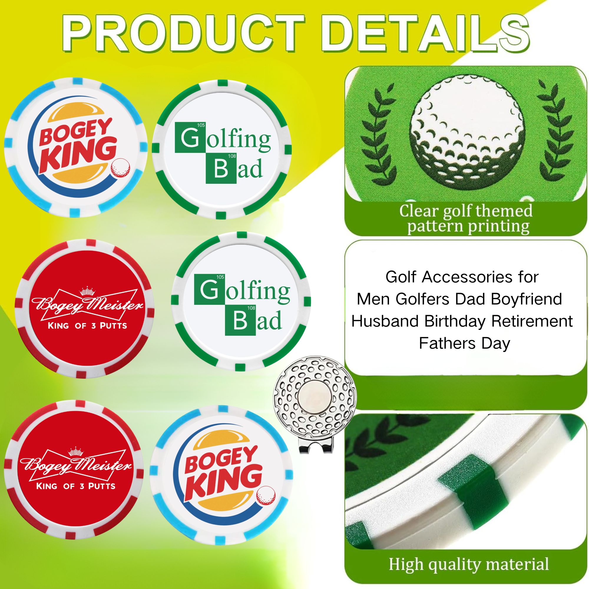9個入りEA ABSゴルフポーカーボールマーカー、ベストセラ - Ball Marker Set のレビューと価格