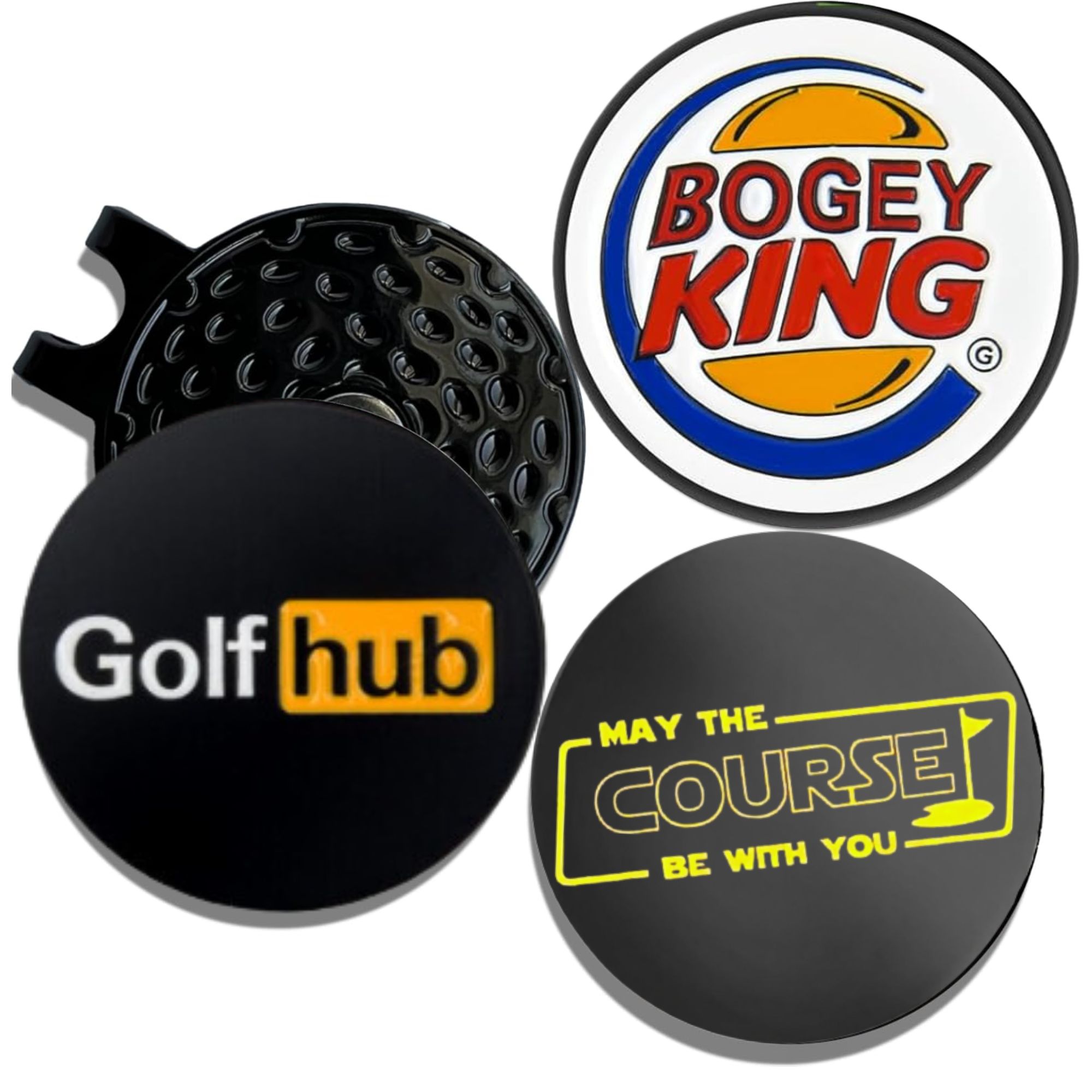 3個入り面白いゴルフボールマーカー、標準的な磁気ハットクリッ - Ball Marker Set のレビューと価格