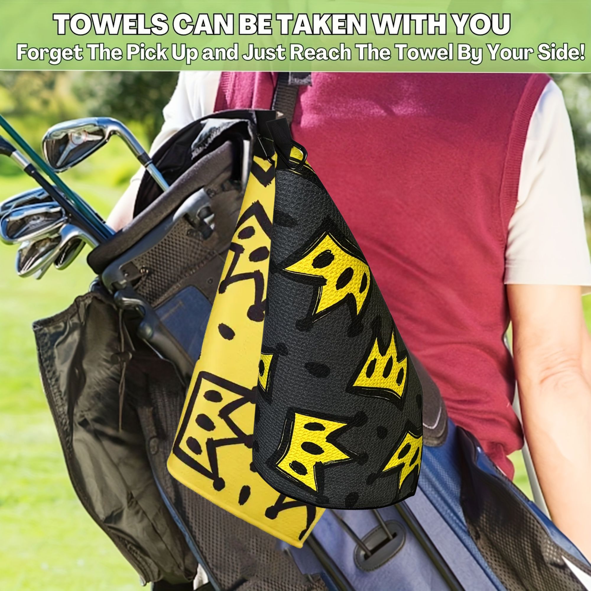 キングクラウン大型ゴルフタオル2枚 |   超吸収性ワッフル - Golf Towel Waffle のレビューと価格