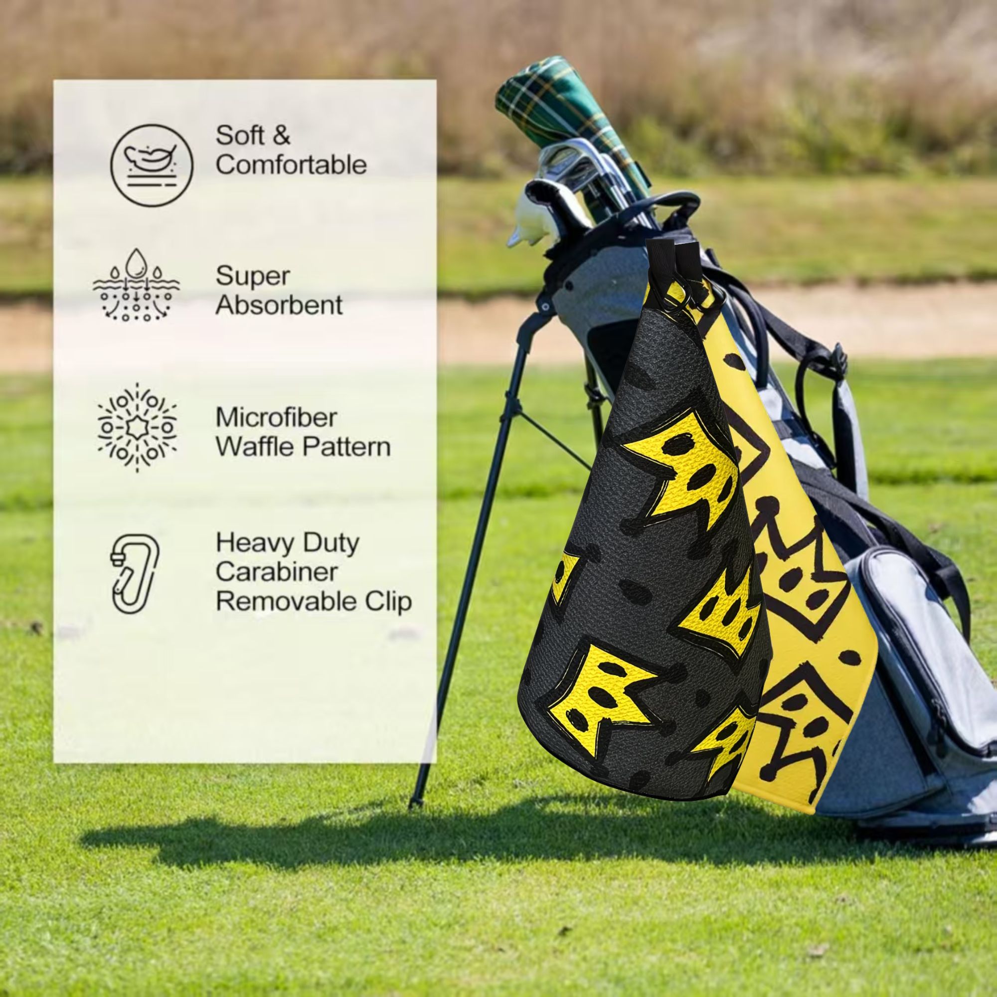 キングクラウン大型ゴルフタオル2枚 |   超吸収性ワッフル - Golf Towel Waffle のレビューと価格