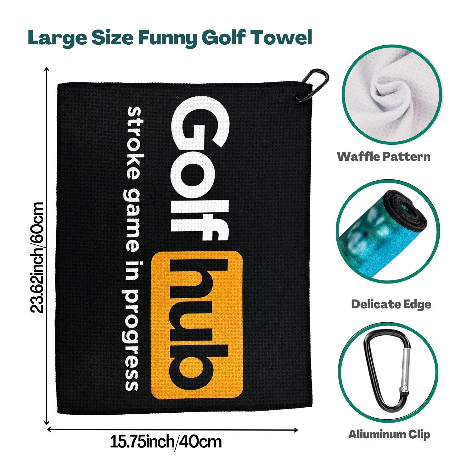 面白いマイクロファイバープレミアムゴルフタオル、男性と女性の - Golf Towel Waffle のレビューと価格