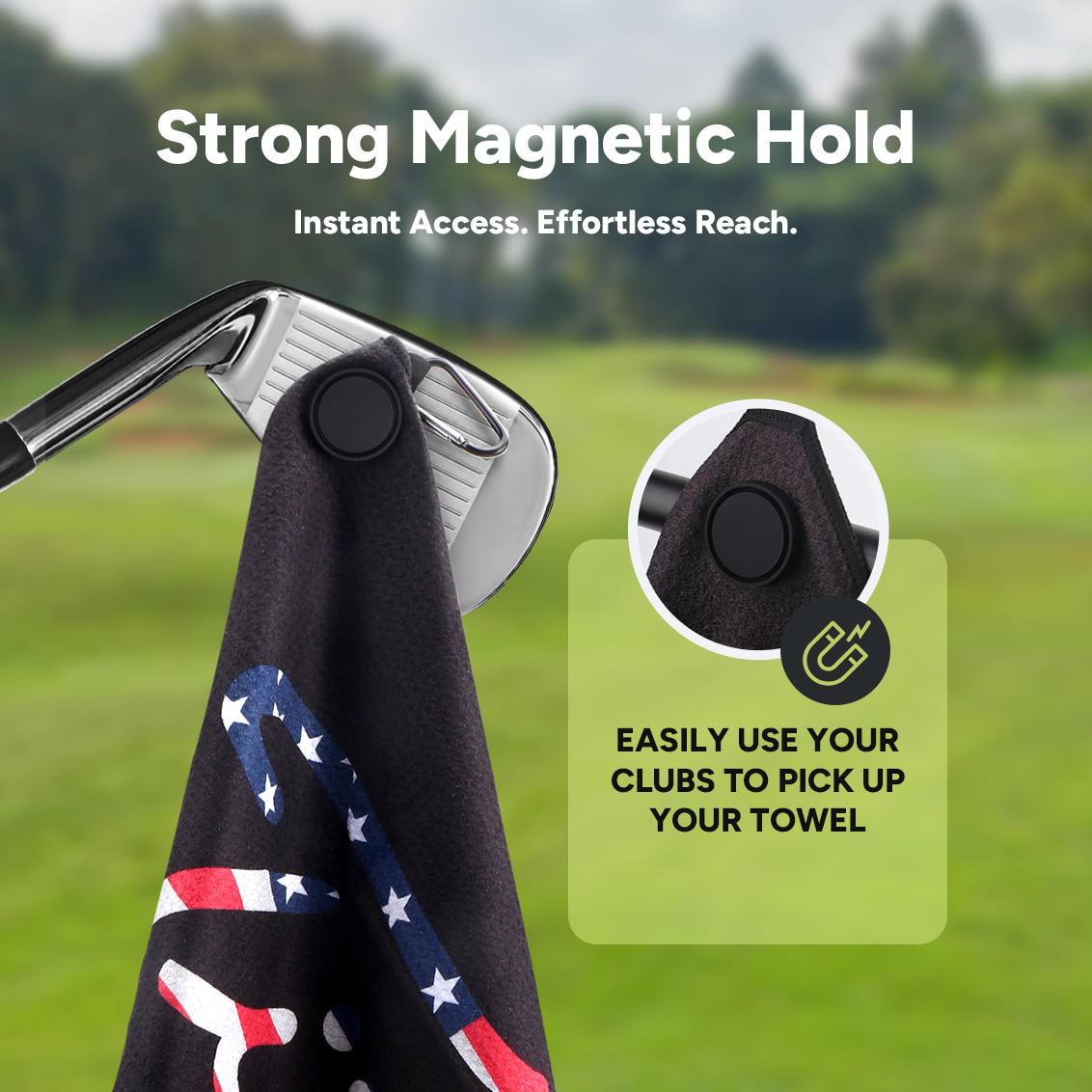 アメリカ国旗柄マグネットゴルフタオル 23.6フィート（長さ - Golf Towel Waffle のレビューと価格